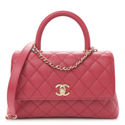 Chanel Caviar Quilted Mini Coco Handle Flap Dark Pink 1 of 10