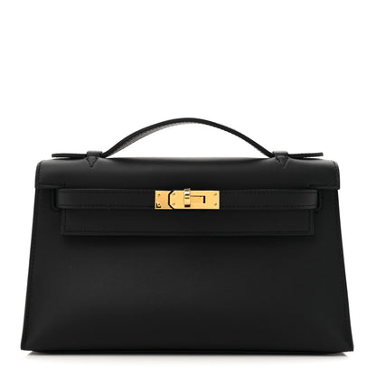 Hermes Swift Kelly Pochette Clutch Black 1 of 8