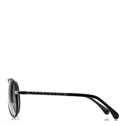 Chanel Polarized Pilot Winter Sunglasses 4219-Q Black 3 of 7