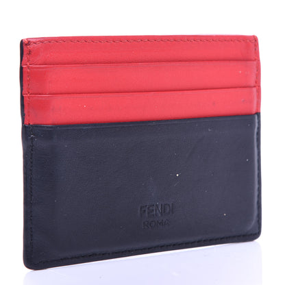 Fendi Vitello Century Monster Eyes Inlay Card Holder Black Giallo Rosso 3 of 8