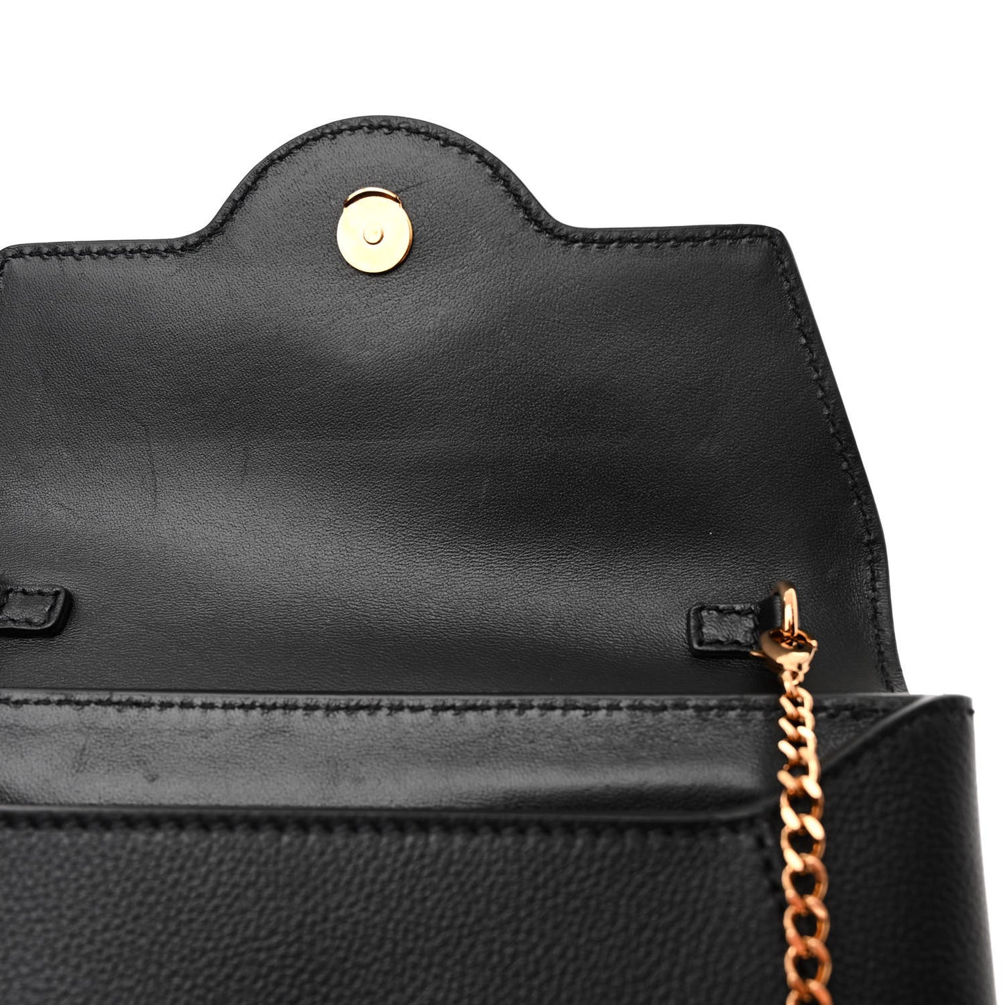 Grained Calfskin La Medusa Chain Crossbody Bag Black