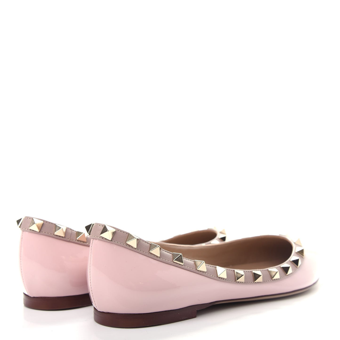 Patent Rockstud Ballerina Flats 35.5 Water Rose Poudre