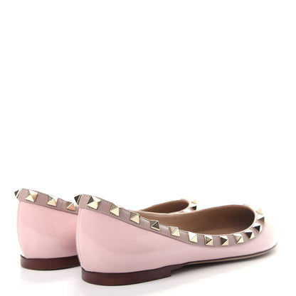 Valentino Garavani Patent Rockstud Ballerina Flats 35.5 Water Rose Poudre 4 of 11