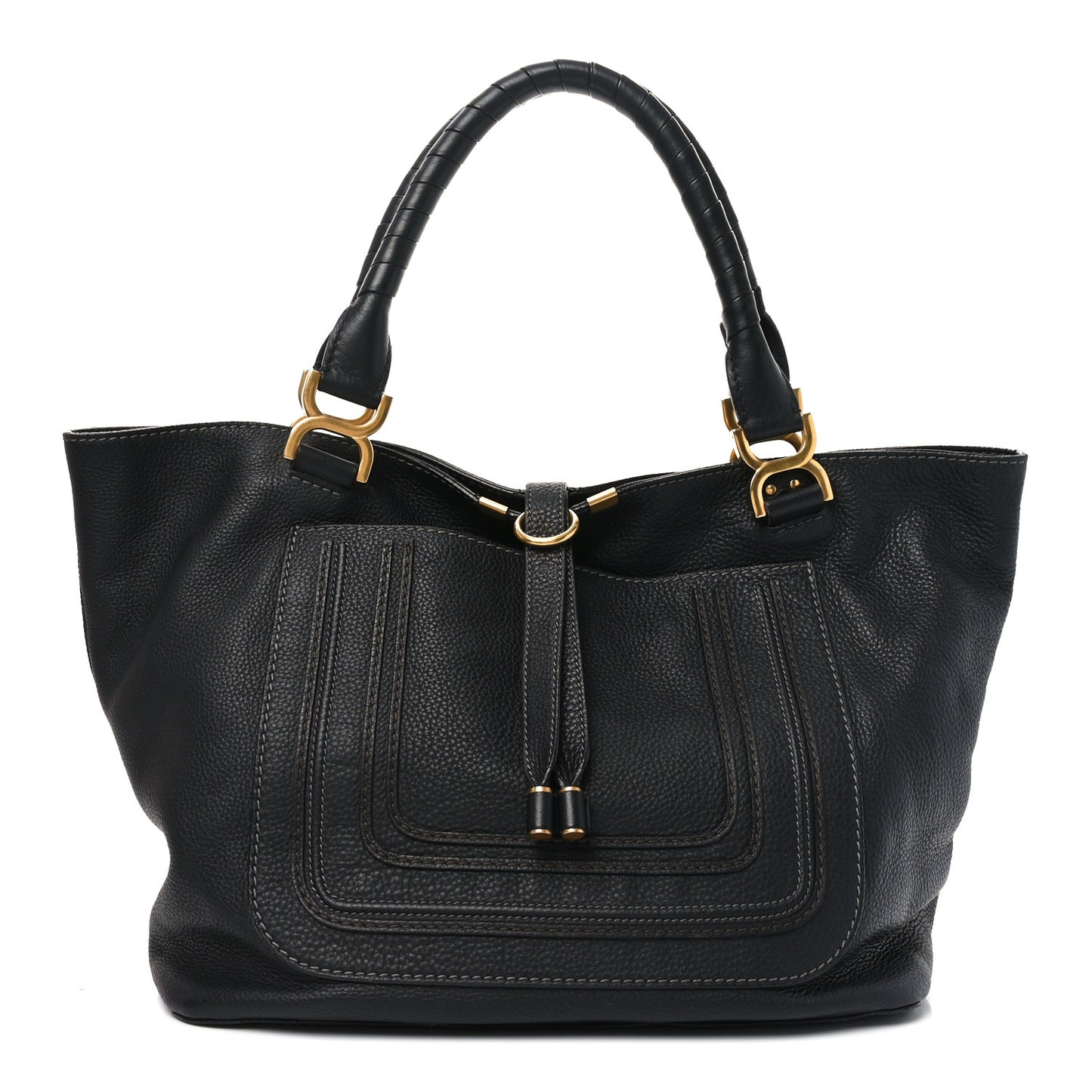 Calfskin Large New Marcie Tote Black
