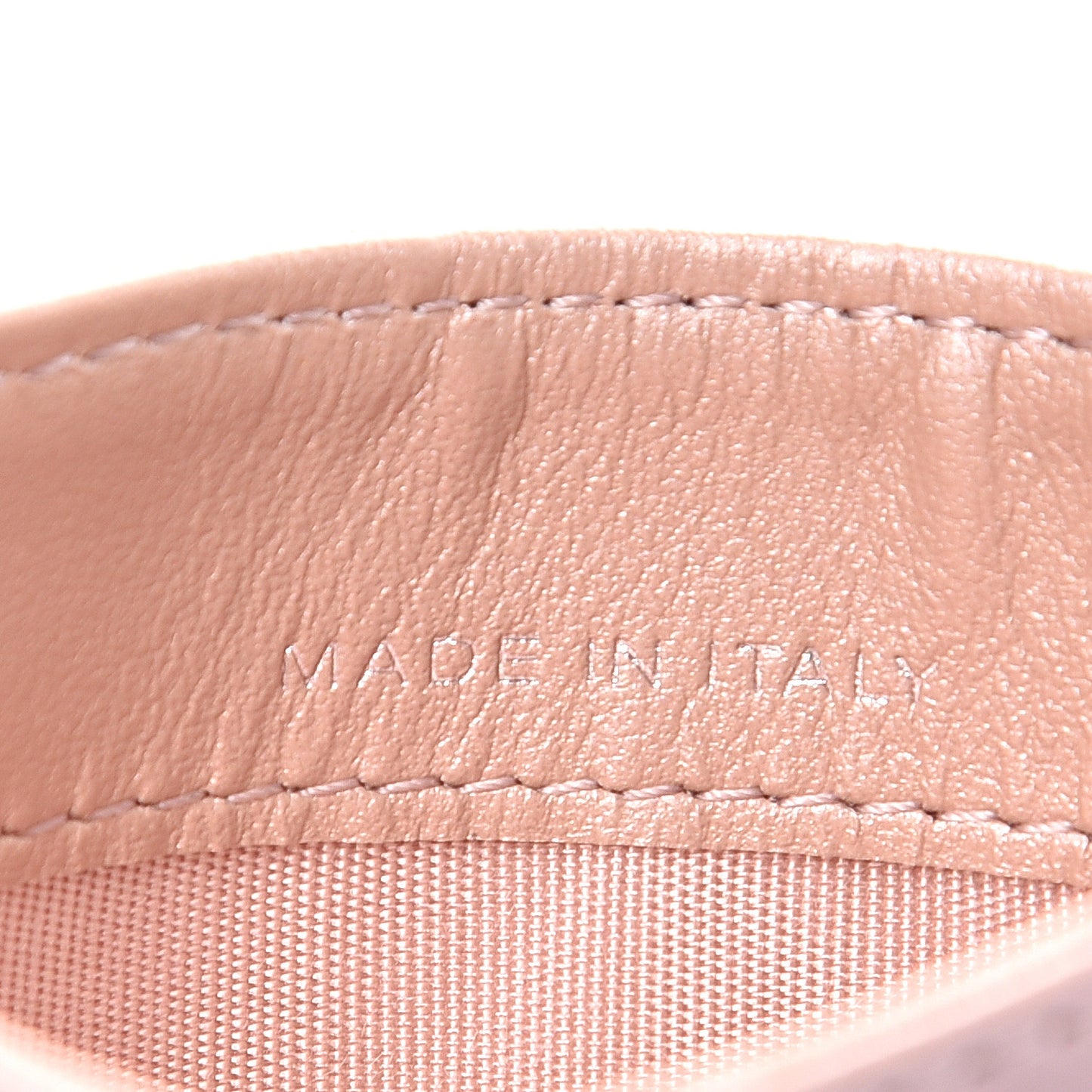 Goatskin Camellia Embossed Card Holder Wallet Light Pink
