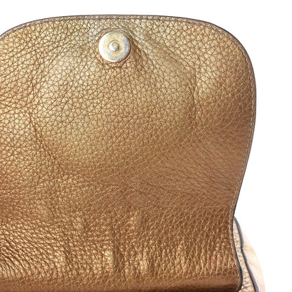 Gucci Metallic Pebbled Calfskin Small Soho Flap Crossbody Gold Ombre 11 of 20