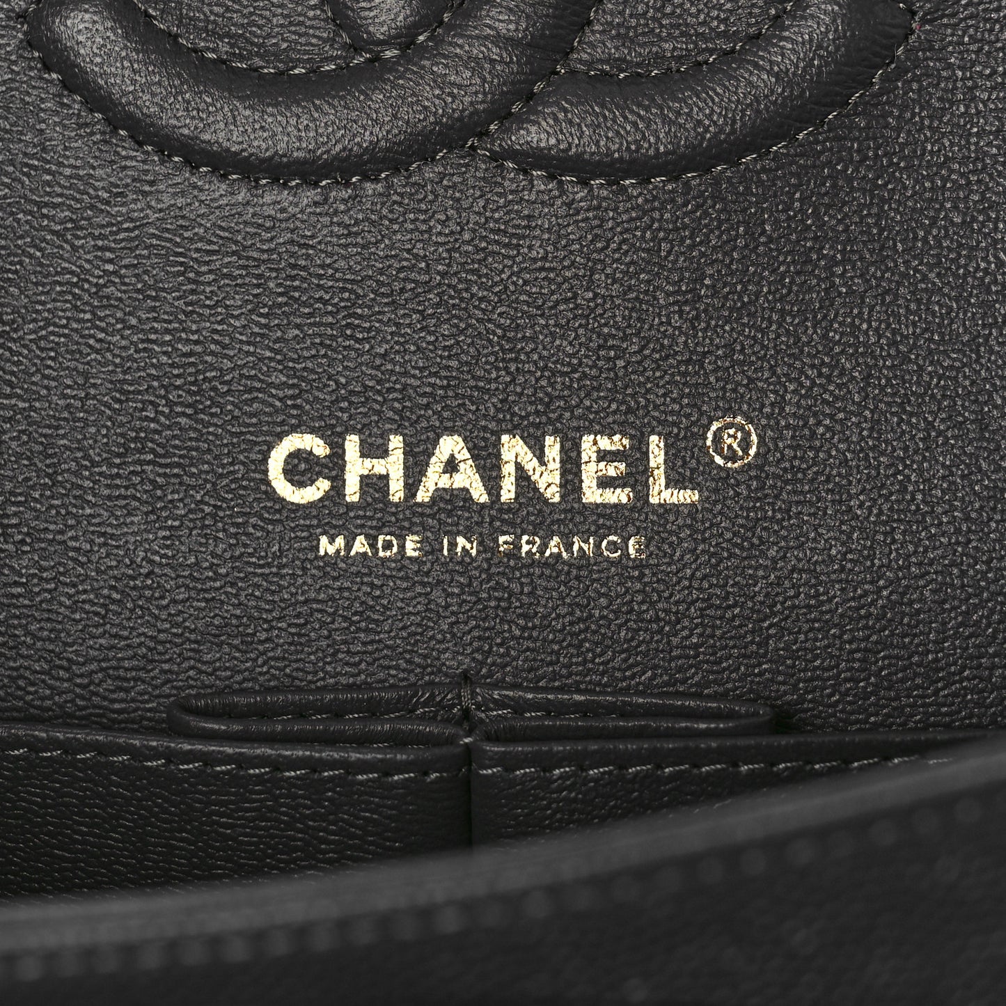 Caviar Quilted Medium Double Flap Dark Grey