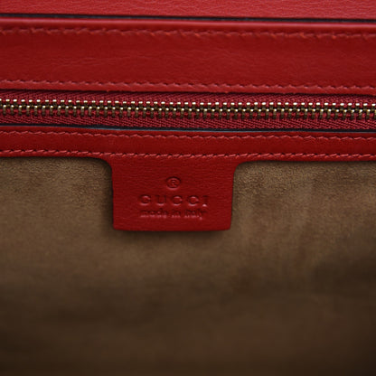Gucci Moon Calfskin Bi-Color Medium Padlock Shoulder Bag New Rosette Hibiscus Red 7 of 8