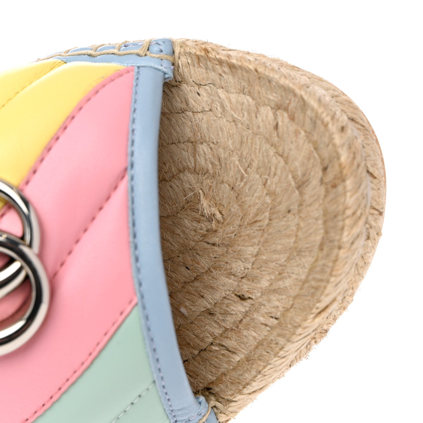 Nappa Matelasse Diagonal GG Marmont Espadrilles 36.5 Multicolor Pastel