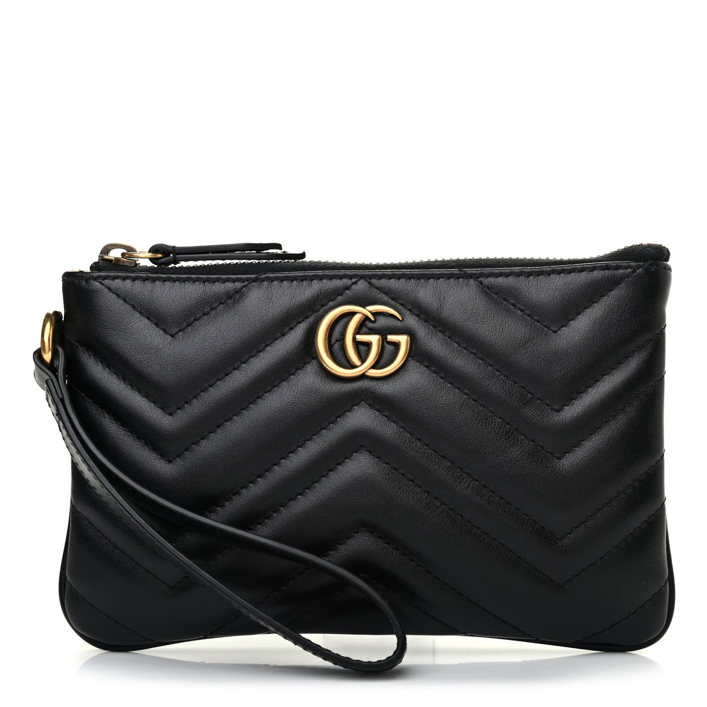 Calfskin Matelasse GG Marmont Wrist Wallet Black