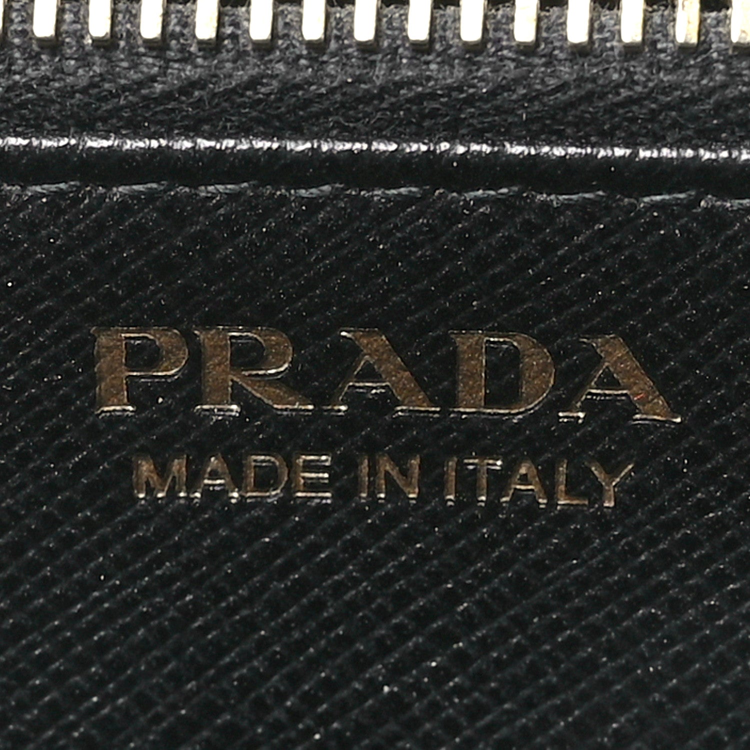 Prada Saffiano Metal Zip Around Wallet Black 6 of 7