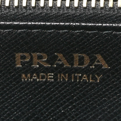 Prada Saffiano Metal Zip Around Wallet Black 6 of 7