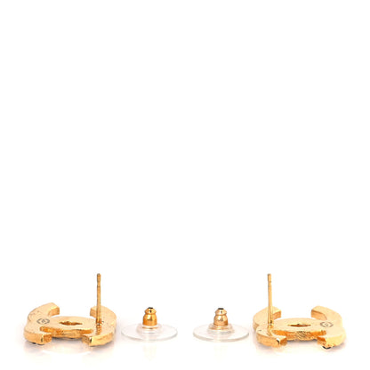 Chanel Resin Along The Nile CC Earrings Gold Black 3 of 5