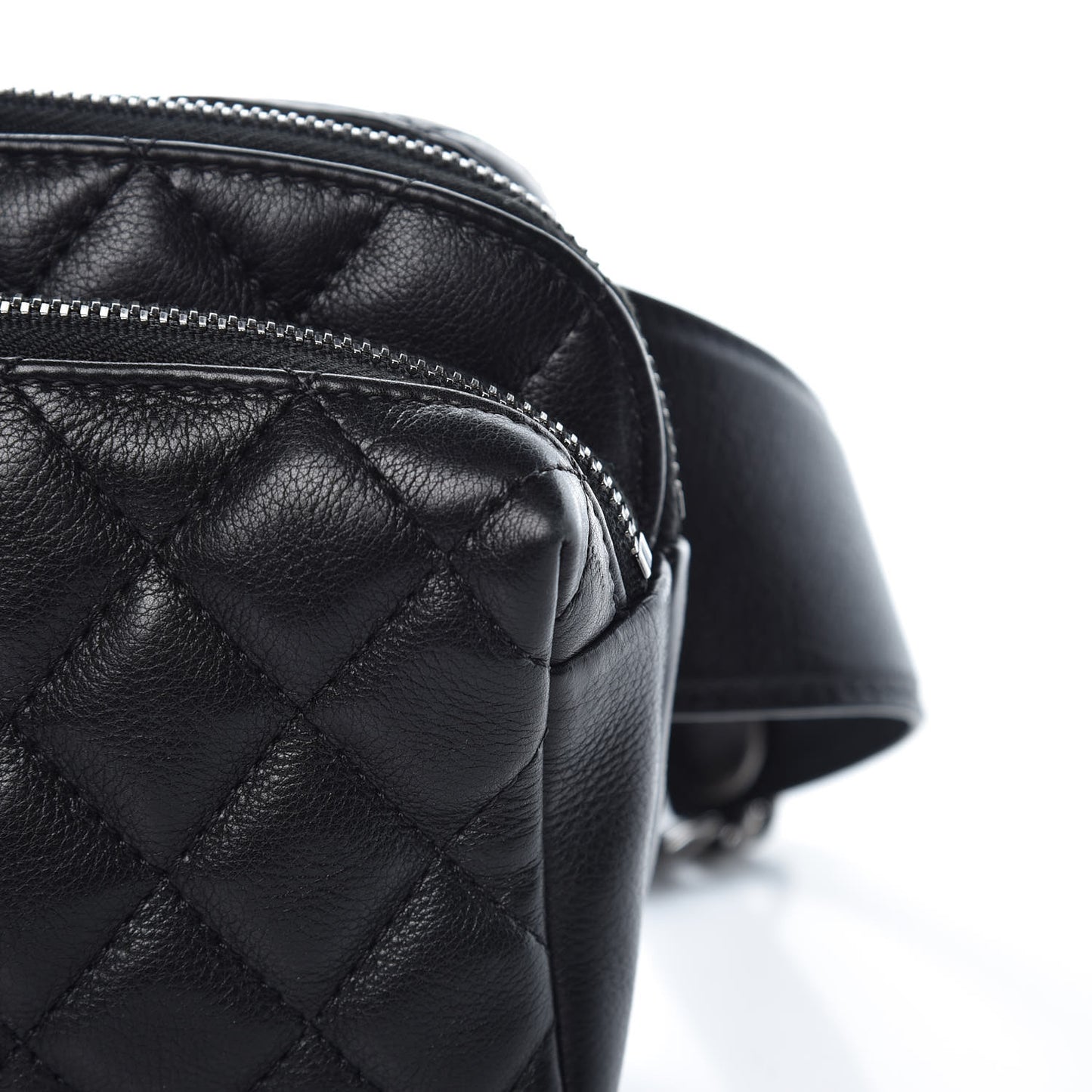Calfskin Quilted Waist Bag Black