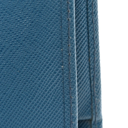 Prada Saffiano Metal Compact Snap Bi-Fold Wallet Cobalto 6 of 11