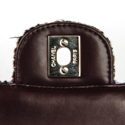 Chanel Tweed Quilted Medium Double Flap Burgundy 8 of 8