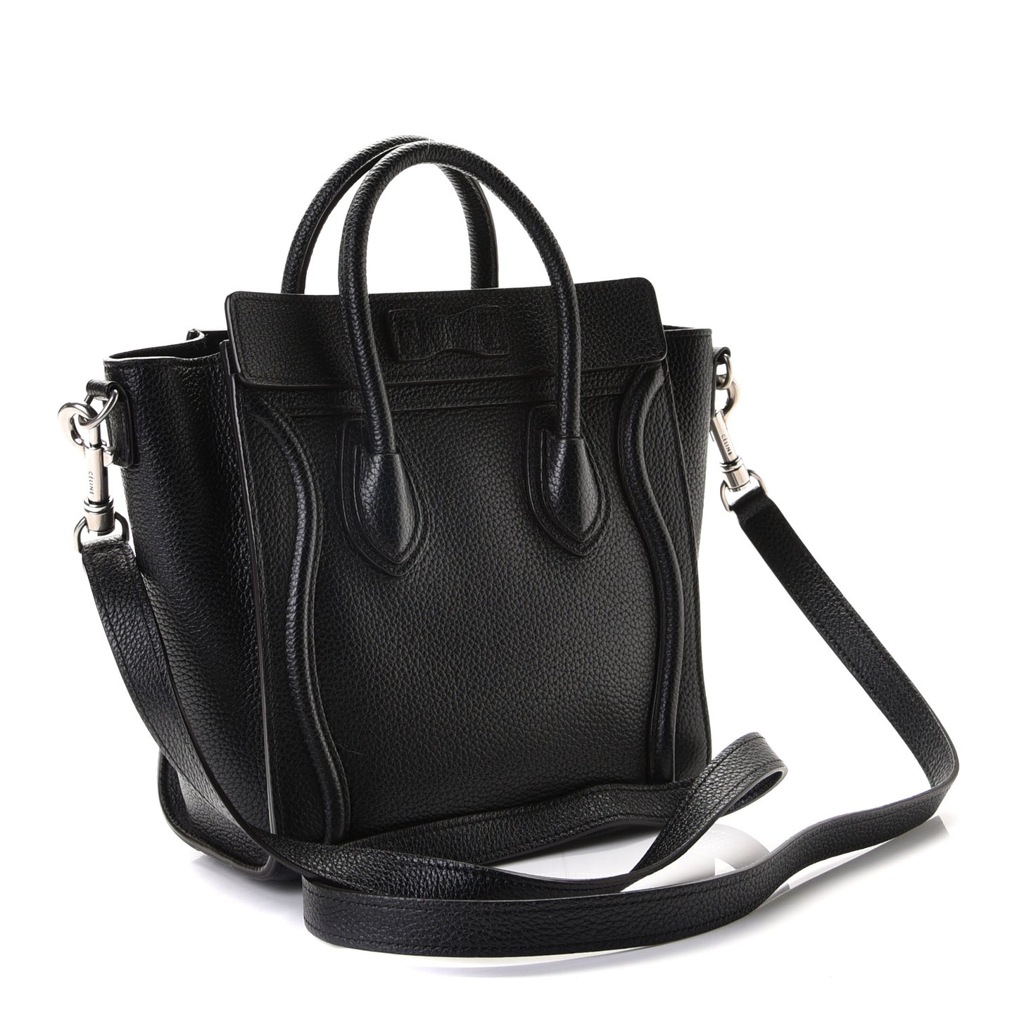 Drummed Calfskin Nano Luggage Black