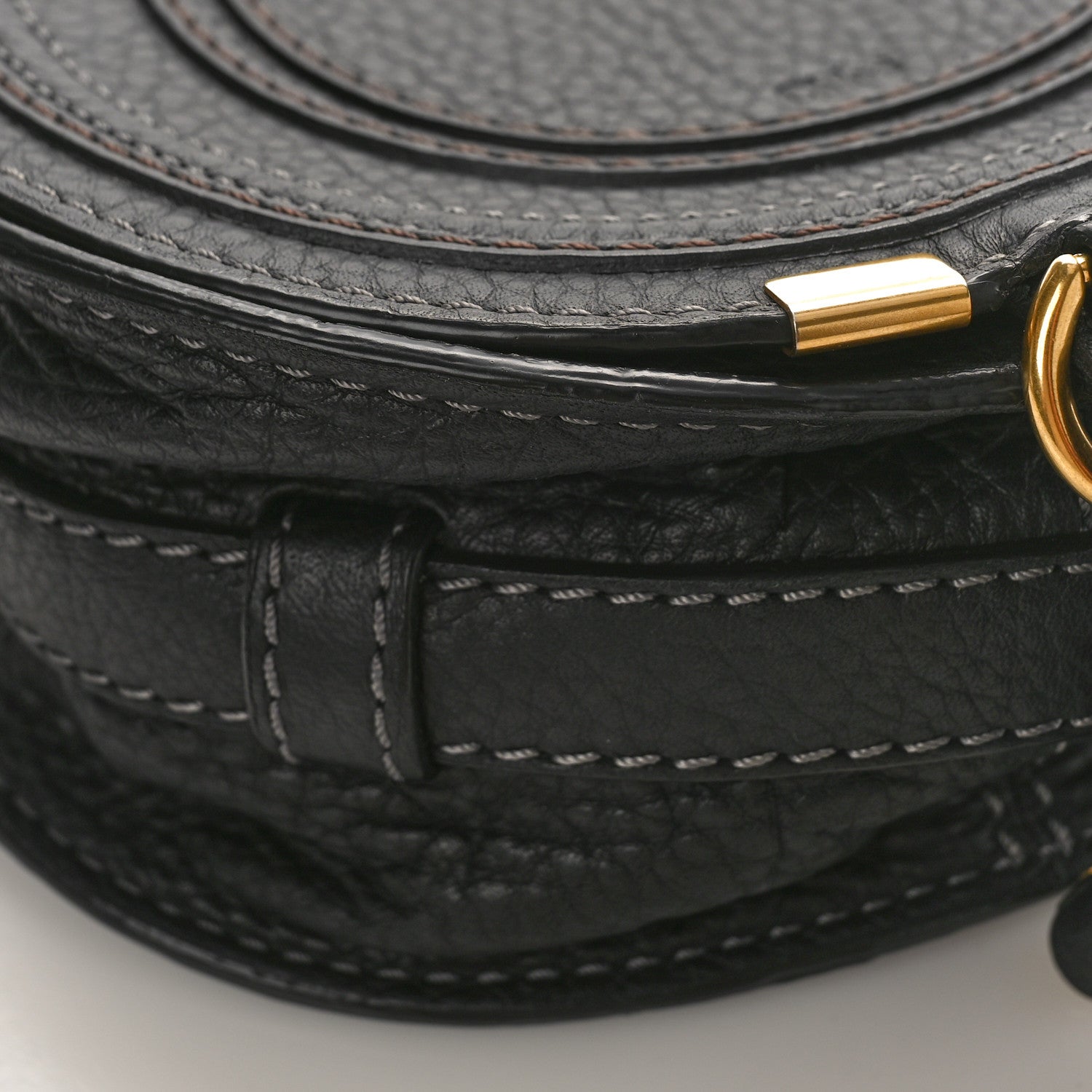 Chloe Grained Calfskin Small Marcie Saddle Bag Black 8 of 9