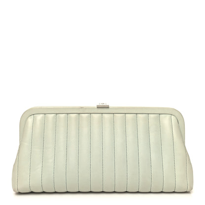 Chanel Lambskin Vertical Quilted Mademoiselle Clutch Light Green 1 of 12