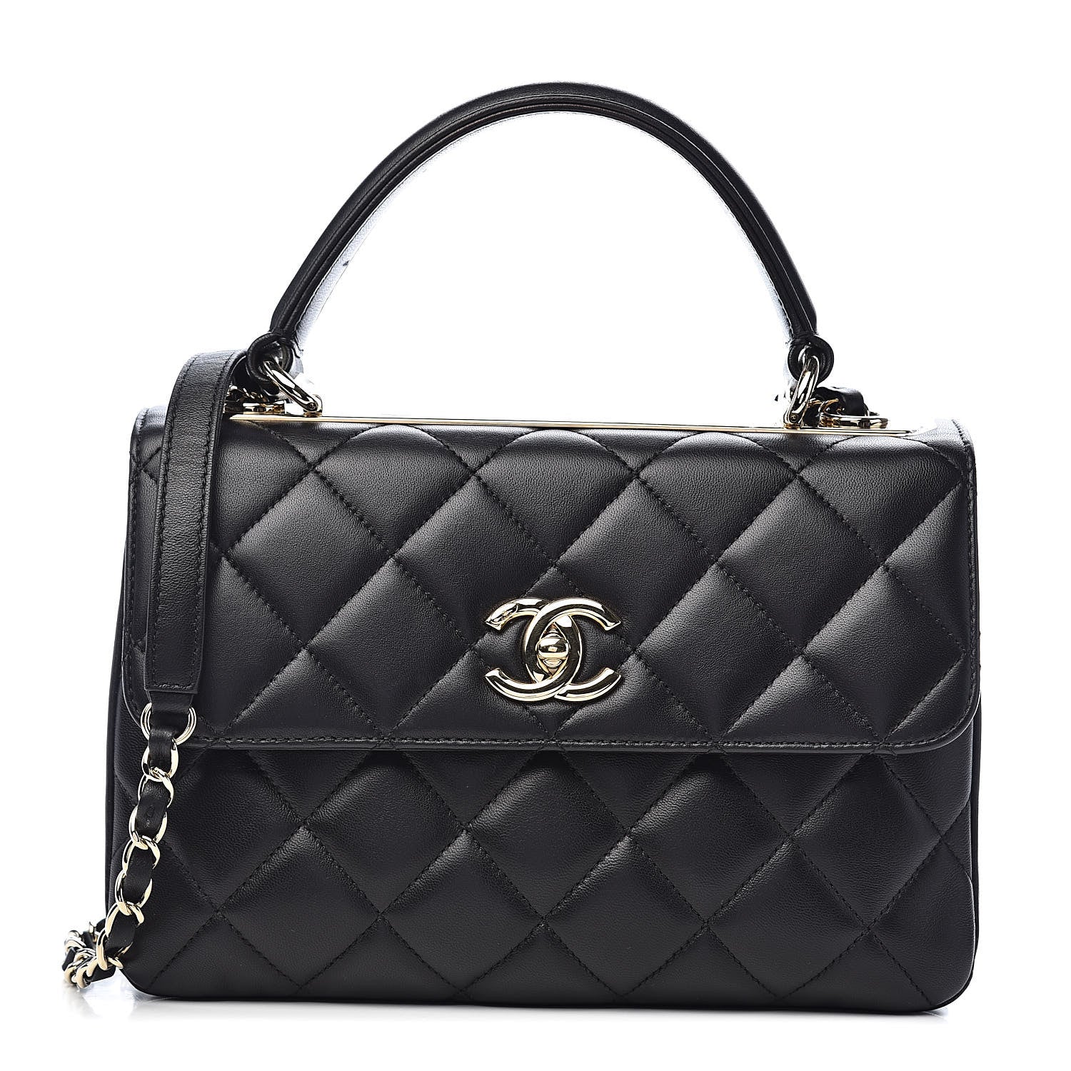 Chanel Lambskin Quilted Small Trendy CC Dual Handle Flap Bag Black 1 of 12