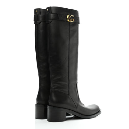 Gucci Calfskin Interlocking G Riding Boots 39.5 Black 4 of 8
