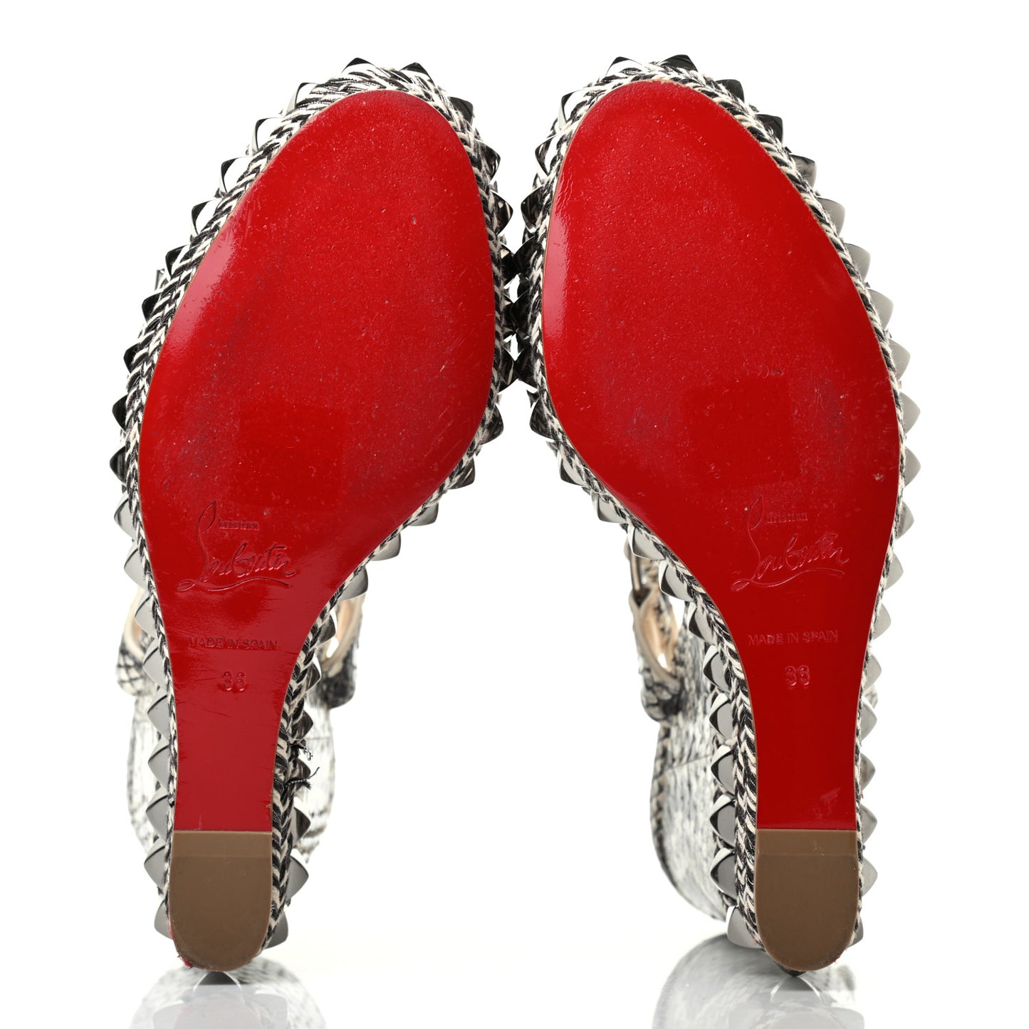 Watersnake Print Cataclou 120 Wedge Sandals 35 Roccia Gun Metal