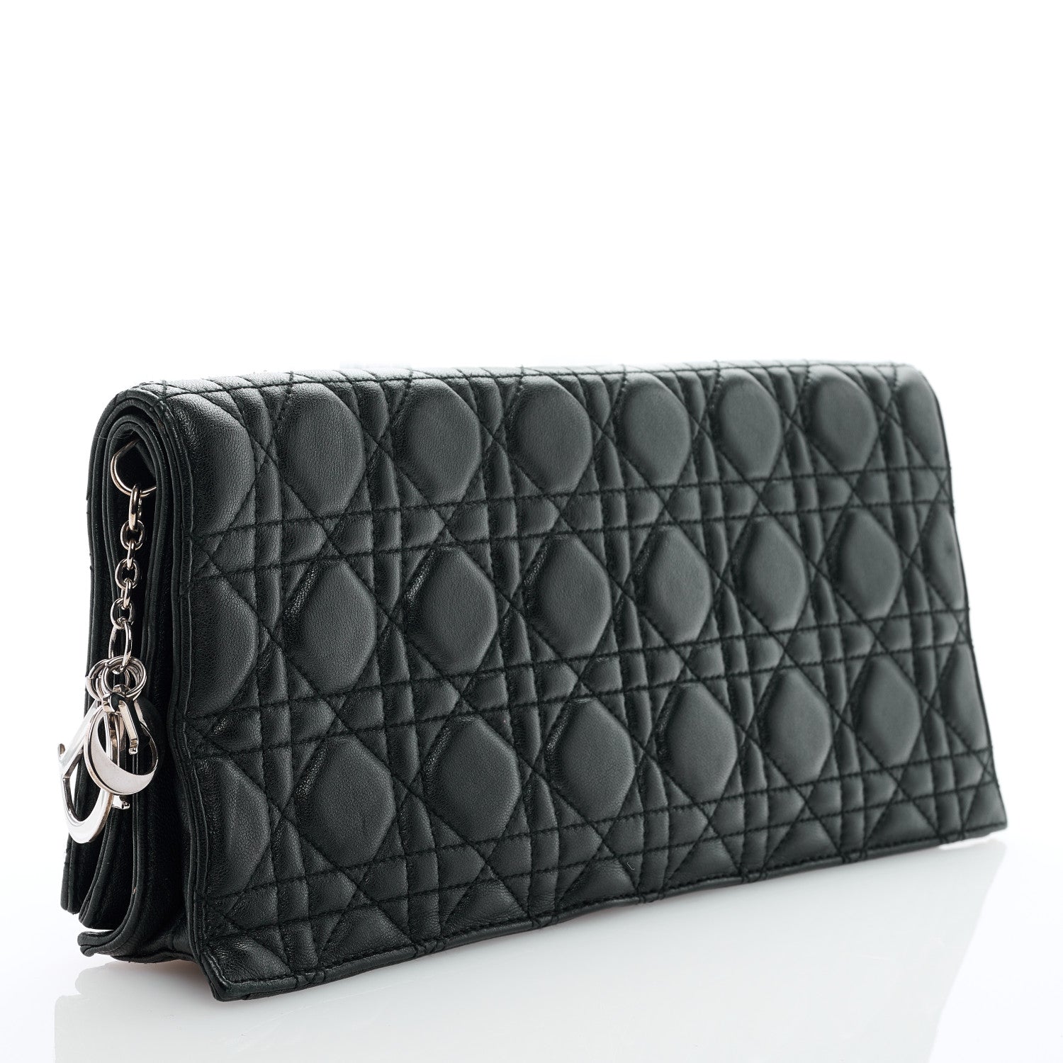 Christian Dior Lambskin Cannage Large Lady Dior Convertible Clutch Black 3 of 6