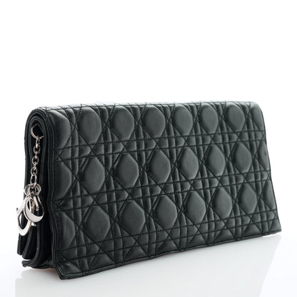 Christian Dior Lambskin Cannage Large Lady Dior Convertible Clutch Black 3 of 6