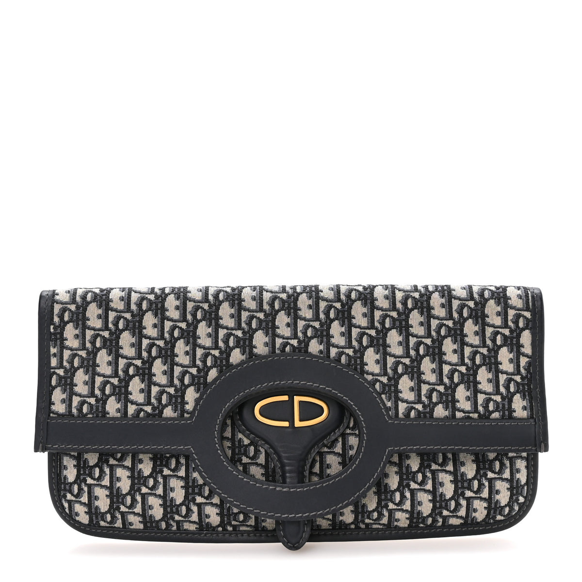Christian Dior Oblique Fold Over Clutch Blue 1 of 8