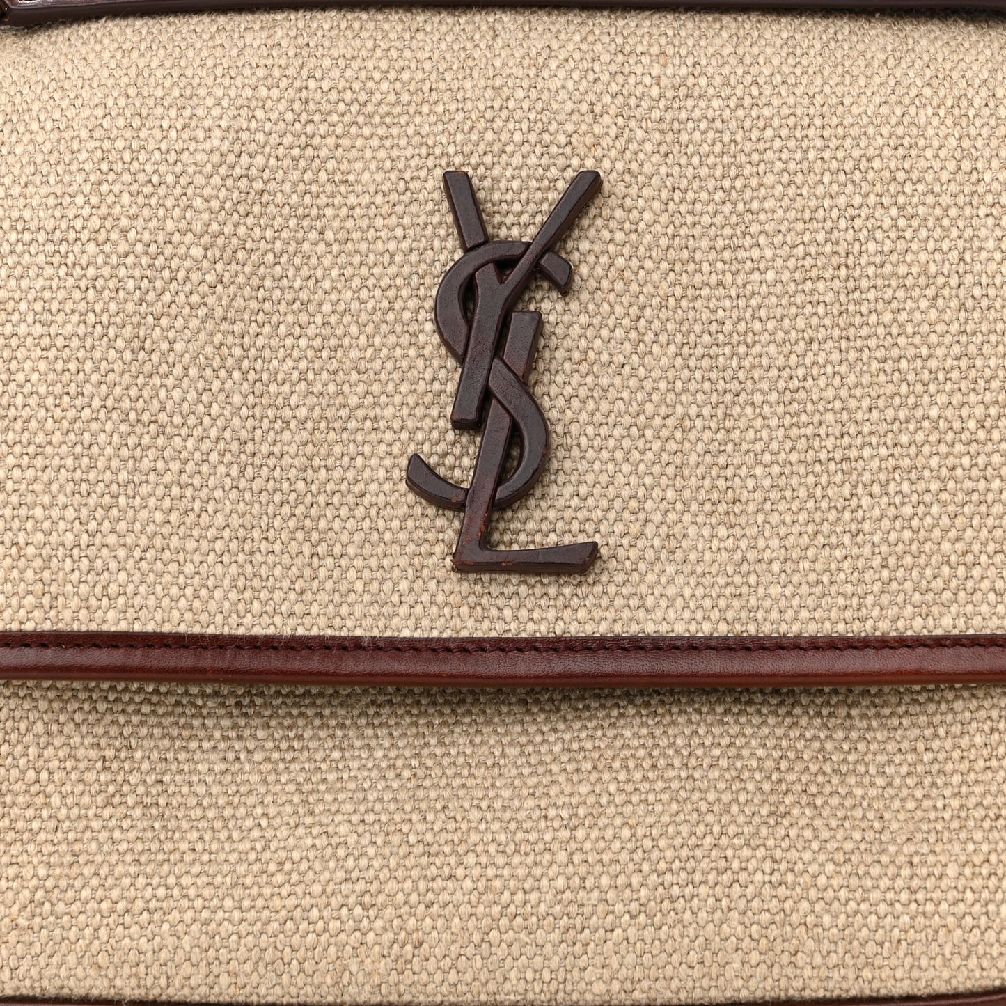 Cotton Canvas Vintage Calfskin Monogram Medium Niki Chain Satchel Natural Chocolate