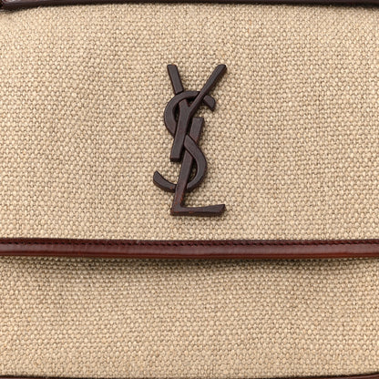 Saint Laurent Cotton Canvas Vintage Calfskin Monogram Medium Niki Chain Satchel Natural Chocolate 8 of 11