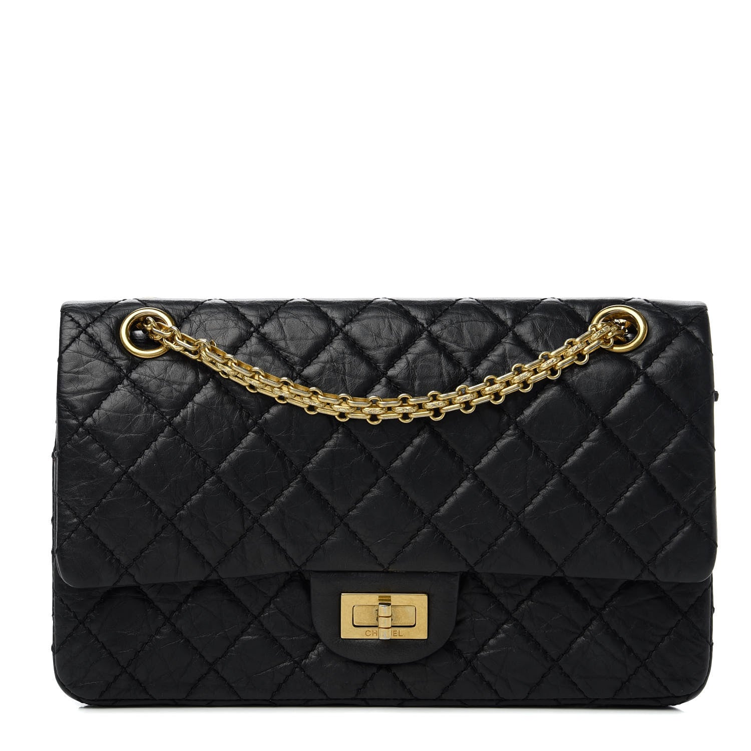 Chanel Aged Calfskin Quilted 2.55 Reissue 225 Flap Black 1 of 12