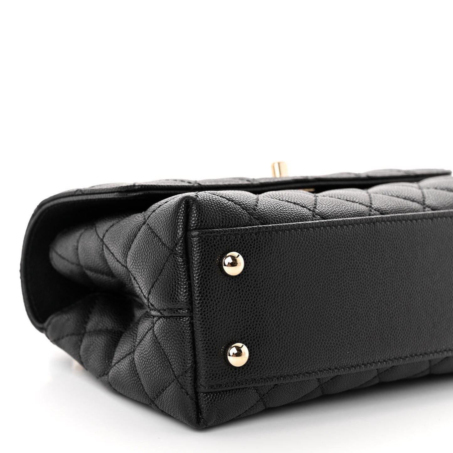 Caviar Quilted Mini Coco Handle Flap Black