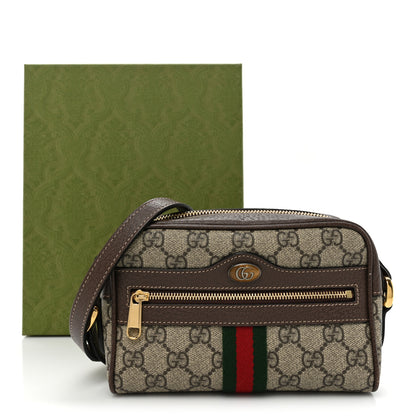 Gucci GG Supreme Monogram Web Mini Ophidia Shoulder Bag Brown 17 of 17