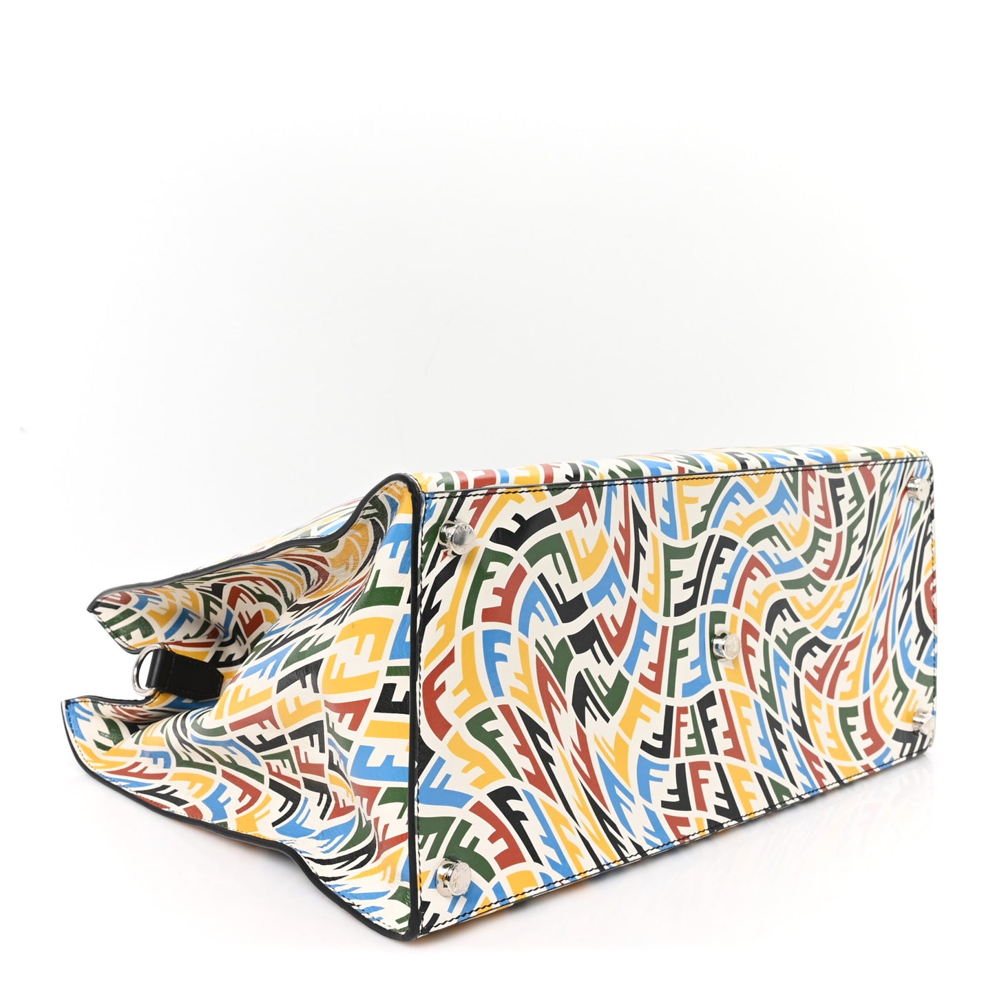 X SARAH COLEMAN Vitello Grace Light FF Vertigo Shopping Tote White Ice Multicolor