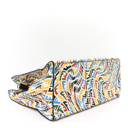 Fendi X SARAH COLEMAN Vitello Grace Light FF Vertigo Shopping Tote White Ice Multicolor 4 of 10