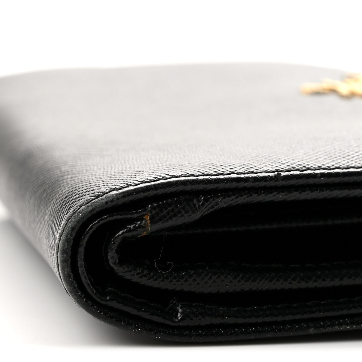 Saffiano Metal Compact Zip Around Wallet Black