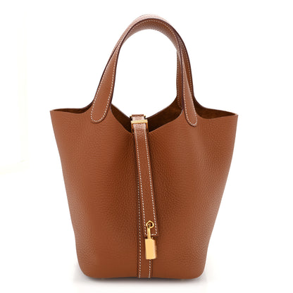 Hermes Taurillon Clemence Picotin Lock 18 PM Gold 1 of 10