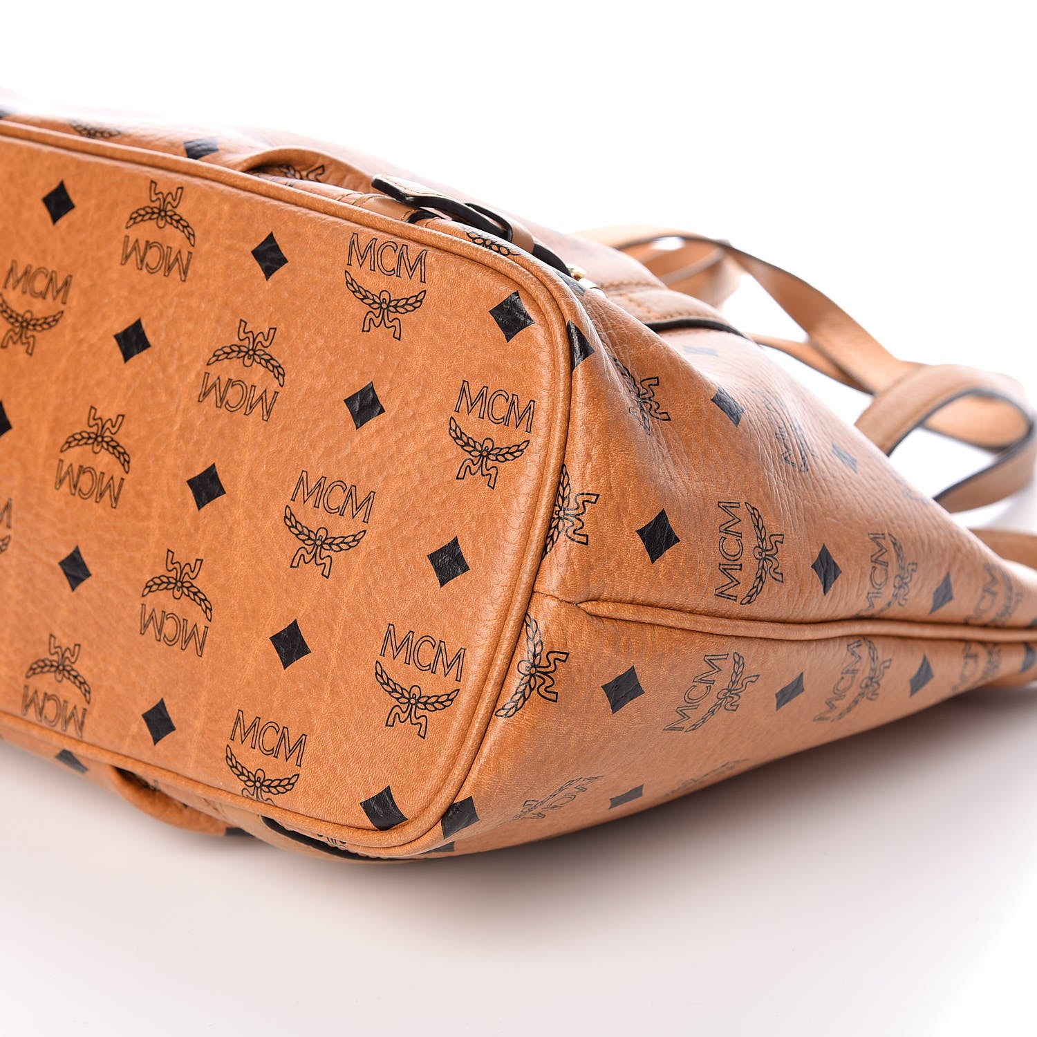 MCM Visetos Medium Essentials Shopper Tote Cognac 9 of 9