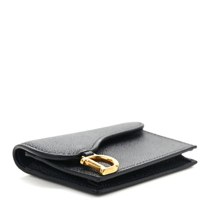 Christian Dior Grained Calfskin Saddle Card Holder Black 4 of 6