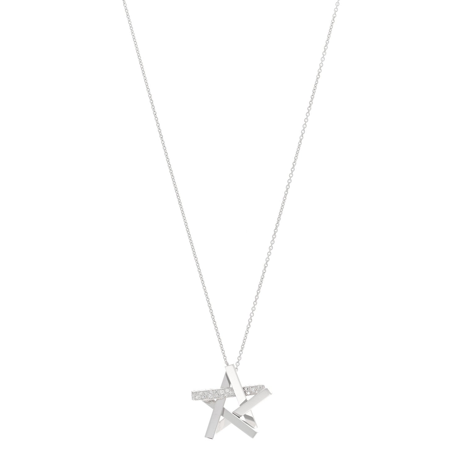 Tiffany 18K White Gold Diamond Frank Gehry Axis Star Pendant Necklace 1 of 5