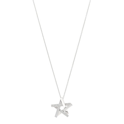 Tiffany 18K White Gold Diamond Frank Gehry Axis Star Pendant Necklace 1 of 5