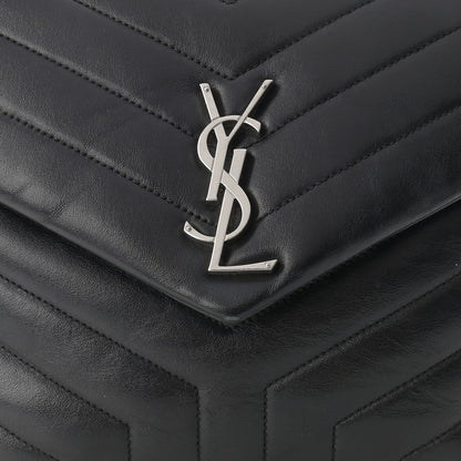 Saint Laurent Calfskin Y Quilted Monogram Medium Loulou Chain Satchel Black 7 of 14