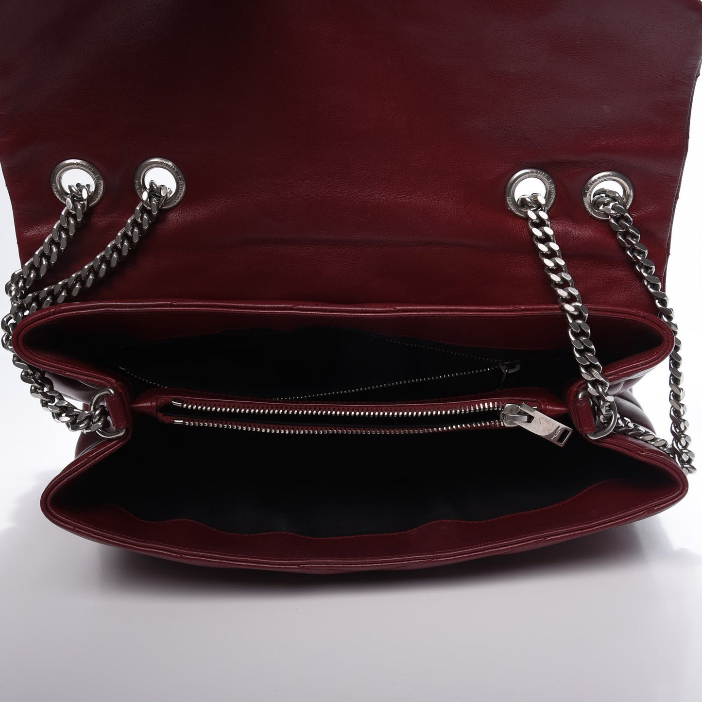 Calfskin Y Quilted Monogram Medium Loulou Chain Satchel Palissandre