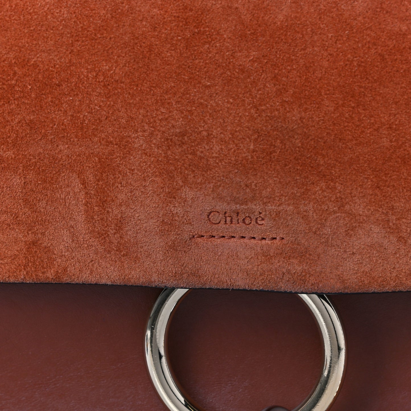 Suede Calfskin Medium Faye Shoulder Bag Tobacco