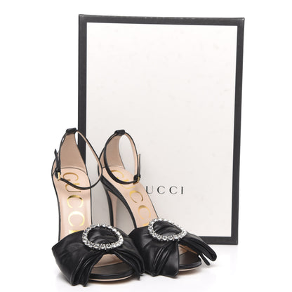 Gucci Nappa Ilse Pleated Bow Sandals 35.5 Black 8 of 8