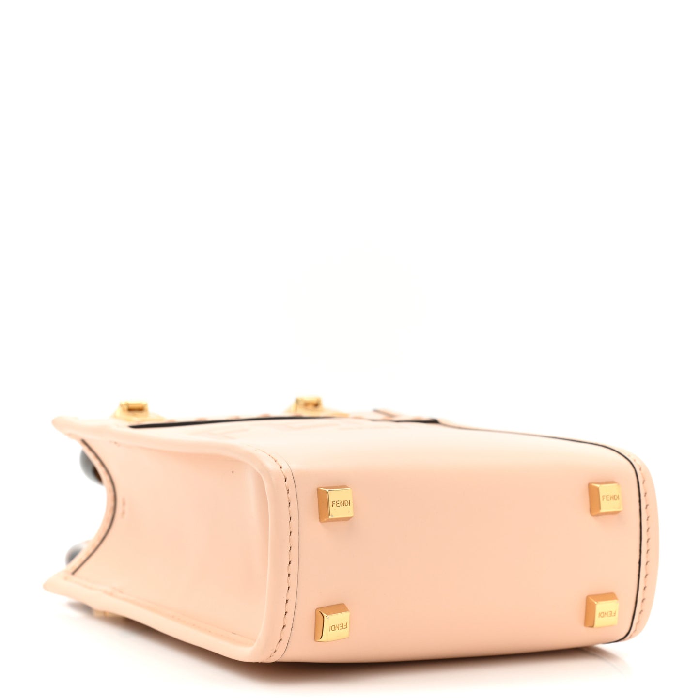 Vitello King Plexiglass Logo Embossed Mini Fendi Sunshine Shopper Tote Light Rose