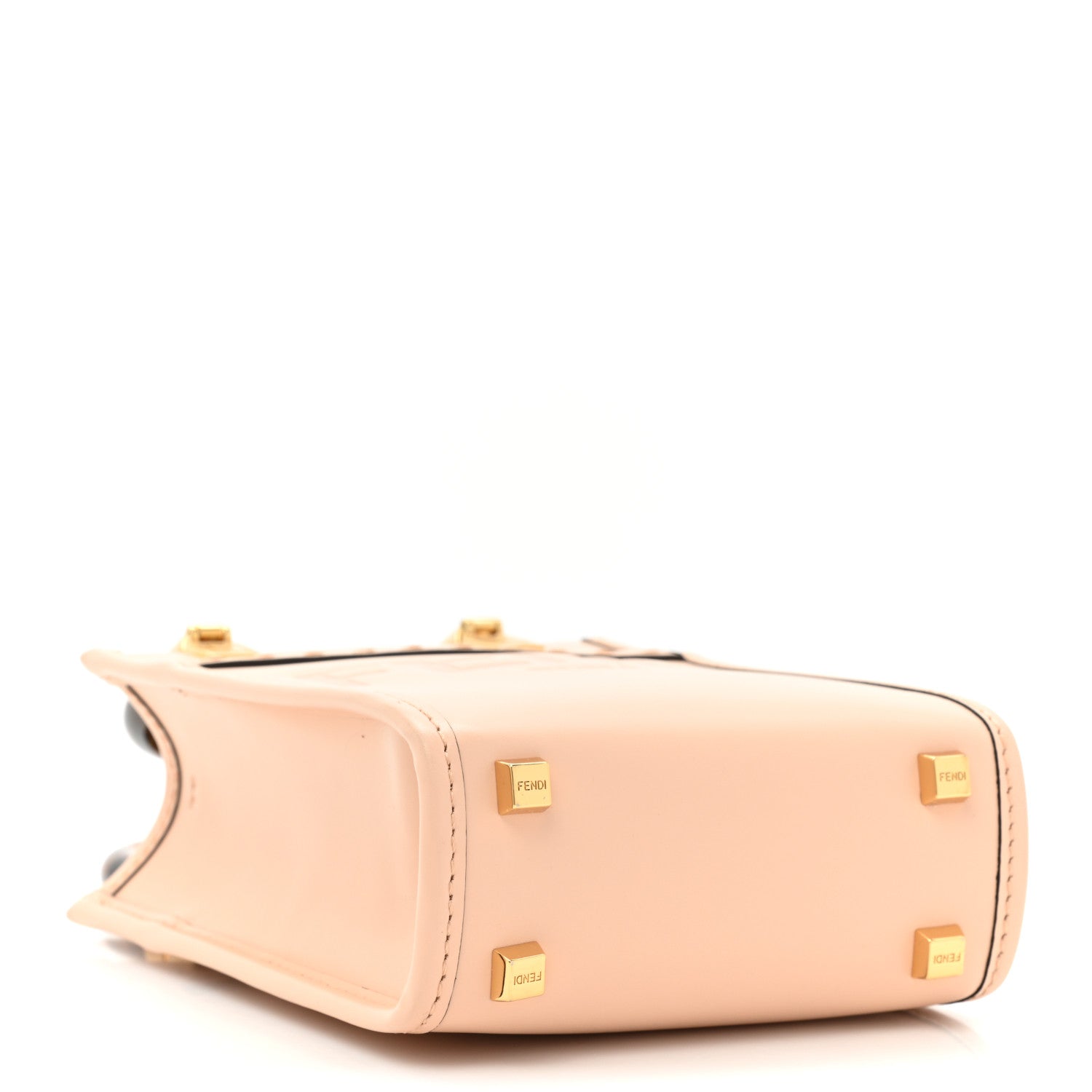 Fendi Vitello King Plexiglass Logo Embossed Mini Fendi Sunshine Shopper Tote Light Rose 4 of 9