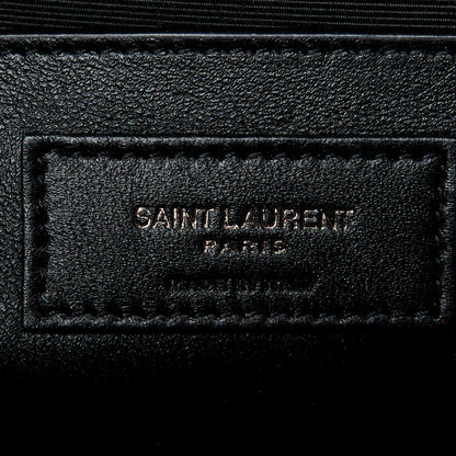 Saint Laurent Grain De Poudre Textured Mixed Matelasse Triquilt Medium Monogram Monochrome Satchel Black 7 of 11