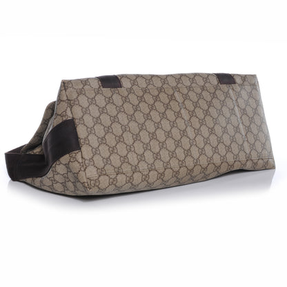 Gucci GG Plus Monogram Double Buckle Flap Messenger Bag Beige Ebony 4 of 7